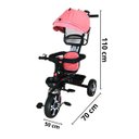 Ver imagem 2 de Triciclo Motoca Bicicleta 3 Rodas Infantil Passeio com Empurrador Pedal Capota Rosa Brinqway Bw302rs