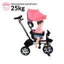 Ver imagem 3 de Triciclo Motoca Bicicleta 3 Rodas Infantil Passeio com Empurrador Pedal Capota Rosa Brinqway Bw302rs