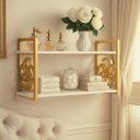 Ver imagem 1 de Kit 3 Suportes Prateleira Dourado Ouro Estilo Industrial Não Descasca Não Enferruja Decorativo