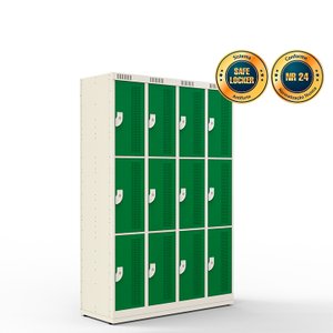 Armário de Aço 12 Portas - Nk 4303 Nilko Armários Verde Cadeado Padrão