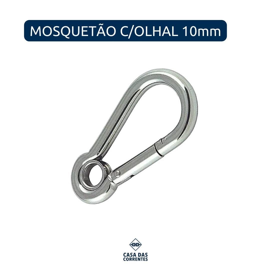 Mosquetão Inox Trava Automática 10mm X 100mm Olhal 1203kg - 2