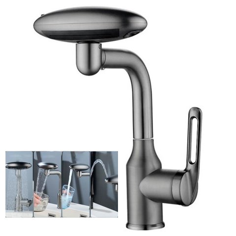 Torneira Monocomando Banheiro Cozinha Rotaçao 360 Graus Quatro Jatos de Agua Cortina de Agua Modo Bo