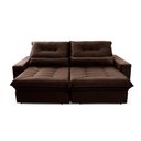 Ver imagem 4 de Sofá Retrátil Reclinável Sevilha 3,00m Suede Velut Marrom Molas Ensacadas - King House