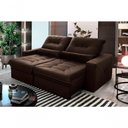 Ver imagem 1 de Sofá Retrátil Reclinável Sevilha 3,00m Suede Velut Marrom Molas Ensacadas - King House