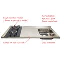 Ver imagem 2 de Pia Fogão Gás 2 bocas Fabrinox 120x55cm, cuba direita, furo para torneira, válvula e sifão