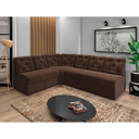 Ver imagem 4 de Sofá de Canto 6 Lugares Marrom Confortável Moderno