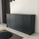 Ver imagem 6 de Balcão Buffet Lusso 4 Portas 3 Prateleiras Chumbo - Panorama Móveis