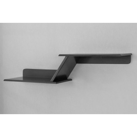 Prateleira Niho Duplo Zig Zag Mdf Preta