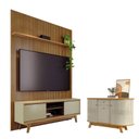 Ver imagem 1 de Estante Home Theater com Bancada Suspensa Milo com Aparador para Sala Buffet Monza Cumaru Opala -