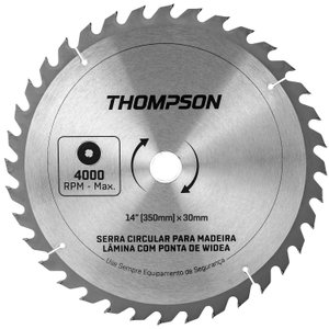 Lâmina de Serra Circular para Madeira 35cm 72 Dentes Thompson
