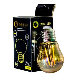 Kit 6 Lâmpada Filamento Led G45 Vintage Retro Carbono Ambar Cor da Luz Bivolt