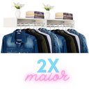 Ver imagem 2 de Kit 2 Cabideiro Arara Expositor De Roupas Para Loja Cabideiros Closet Araras Branco 100% MDF MVD Móv