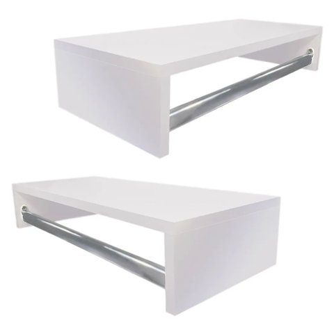 Kit 2 Cabideiro Arara Expositor De Roupas Para Loja Cabideiros Closet Araras Branco 100% MDF MVD Móv