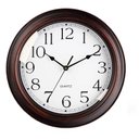 Ver imagem 1 de Relogio de Parede Vintage Analogico Decorativo Silencioso Estilo Madeira Numeros Grandes Marrom