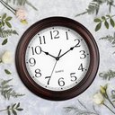 Ver imagem 4 de Relogio de Parede Vintage Analogico Decorativo Silencioso Estilo Madeira Numeros Grandes Marrom