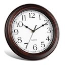 Ver imagem 7 de Relogio de Parede Vintage Analogico Decorativo Silencioso Estilo Madeira Numeros Grandes Marrom
