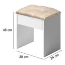Ver imagem 3 de Banqueta Estofada Banquinho Baixo Confortável para Quarto Closet Penteadeira e Loja