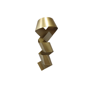 Decoração Escultura de Parede Abstrata em Aço Cor Dourado Exclusiva no Brasil  Para Sala Quarto Escr