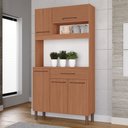 Ver imagem 1 de Armário de Cozinha Iguape 100% Mdf Tuboarte 5 Portas e 1 Gaveta Freijó Canelado