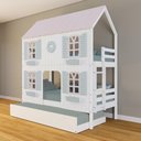 Ver imagem 1 de Treliche Casinha Bela com Coração 4 Janelas Venezianas - Madeira Maciça Branco/rosa/verde |