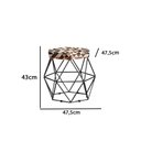 Ver imagem 2 de Puff Onix Preta Estampa Triangulo Metal Móveis