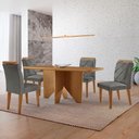 Ver imagem 1 de Mesa Evora 120 Mdf com 4 Cadeiras Melissa Linho Grafite-naturalle-naturalle