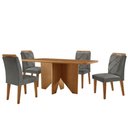 Ver mais imagens de Mesa Evora 120 Mdf com 4 Cadeiras Melissa Linho Grafite-naturalle-naturalle