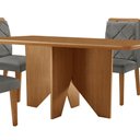 Ver imagem 3 de Mesa Evora 120 Mdf com 4 Cadeiras Melissa Linho Grafite-naturalle-naturalle