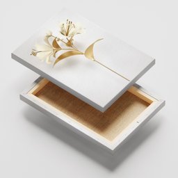 Kit 2 Quadros Decorativos Florais Dourado para Sala Hall em Tecido Canvas - 4