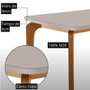 Ver imagem 3 de Mesa de Jantar Liz 180cm Tampo MDF Vidro Canto Copo com 6 Cadeiras Lorena Moderna Mobília