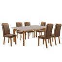 Ver imagem 1 de Mesa de Jantar Liz 180cm Tampo MDF Vidro Canto Copo com 6 Cadeiras Lorena Moderna Mobília
