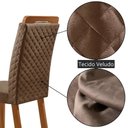 Ver imagem 4 de Mesa de Jantar Liz 180cm Tampo MDF Vidro Canto Copo com 6 Cadeiras Lorena Moderna Mobília