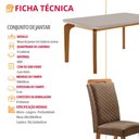 Ver imagem 2 de Mesa de Jantar Liz 180cm Tampo MDF Vidro Canto Copo com 6 Cadeiras Lorena Moderna Mobília
