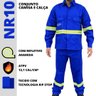CONJUNTO EM BRIM ANTICHAMA (COM REFLETIVO) - Uniforme FR - NR10 Diviseg - 2