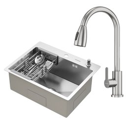 Kit Cuba Gourmet Quebec 60cm Aço Inox 304 e Torneira Gourmet Roma Aço Inox Goldenx - 1