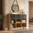 Ver imagem 1 de Nicho Organizador Retrô Freijó e 03 Gavetas Pretas Qmovi