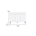 Ver imagem 6 de Balcão Armário Gabinete Manu 120cm 3 Portas - Branco Com Tampo