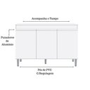 Ver imagem 3 de Balcão Armário Gabinete Manu 120cm 3 Portas - Branco Com Tampo