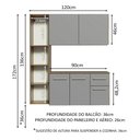 Ver imagem 3 de Armário de Cozinha Compacta 120cm Rustic/Cinza Easy Madesa