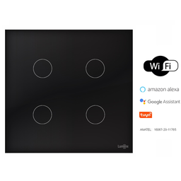 Interruptor Touch Wi Fi 4 Teclas Caixa 4X4 Preto - 2