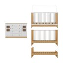 Ver mais imagens de Berço 3 em 1 para Colchão 130x60cm com Cômoda 2 Portas 4 Gavetas Brisa Multimóveis Mp4747