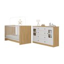 Ver imagem 2 de Berço 3 em 1 para Colchão 130x60cm com Cômoda 2 Portas 4 Gavetas Brisa Multimóveis Mp4747