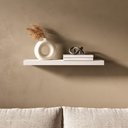 Ver imagem 1 de Prateleira Parede Oslo Fixação Invisível Multiuso 67cm Branca Quarto Sala Apoio Decorativa