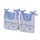 Ver imagem 2 de Porta Fralda Organizador Quarto de Bebê Menino Menina 2 Peças com Laço:safari Azul Claro