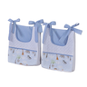 Porta Fralda Organizador Quarto de Bebê Menino Menina 2 Peças com Laço:safari Azul Claro - 2