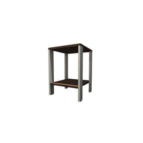 Mesa de Cabeceira Mesa de Apoio Mesa Auxiliar Mesa Lateral. Cor: Branco e Tabaco