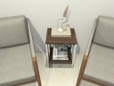 Ver imagem 3 de Mesa de Cabeceira Mesa de Apoio Mesa Auxiliar Mesa Lateral. Cor: Branco e Tabaco