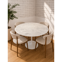 Ver imagem 1 de Mesa de Jantar Saarinen Redonda 120cm - Mármore Espirito Santo