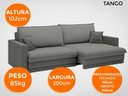 Ver mais imagens de Sofá Tango 2,00M Sem Caixa, Retrátil e Reclinável Velosuede Grafite - Netsofás