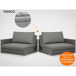Sofá Tango 2,00M Sem Caixa, Retrátil e Reclinável Velosuede Grafite - Netsofás - 8